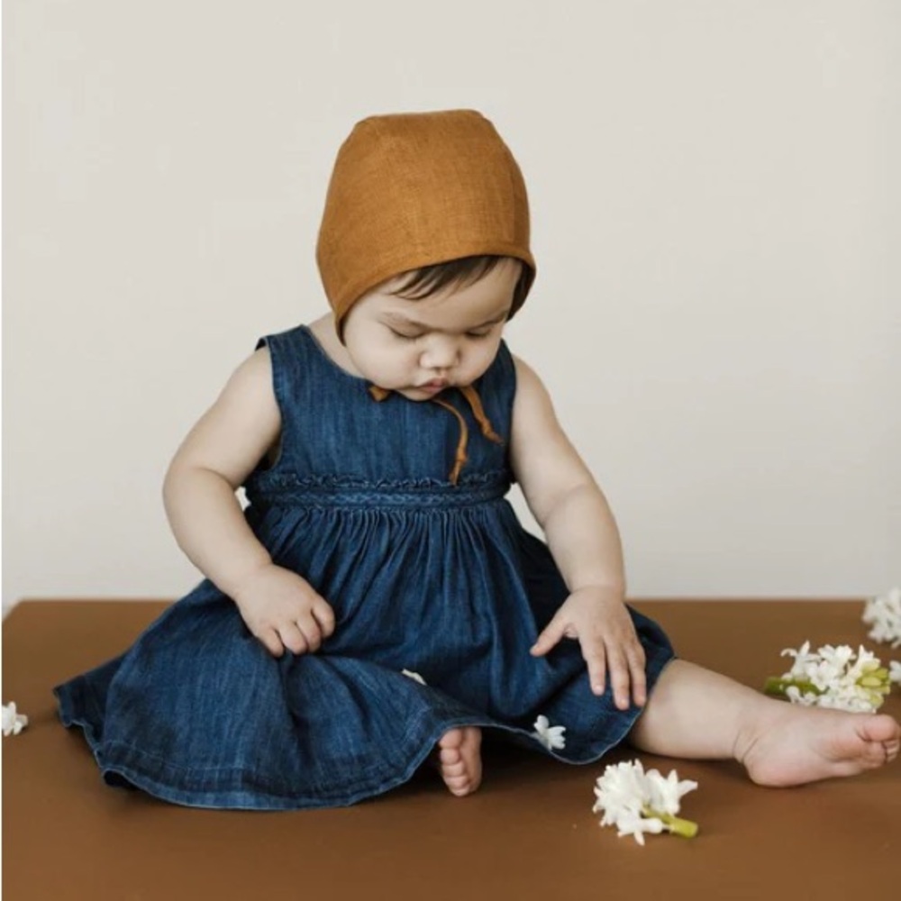 Briar Linen Bonnet in Rust - Picture 4 of 4